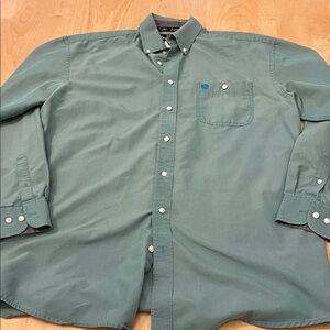 Wrangler Men's George Strait Collection Casual Teal Button-Down Shirt